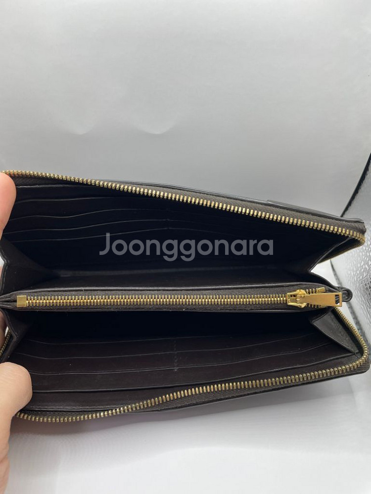 [감정서] 보테가베네타 맥시 지퍼돌이 장지갑 다크 브라--8