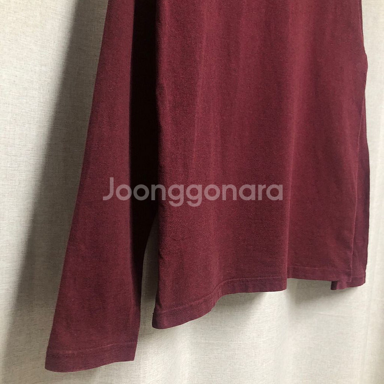 노스페이스 자수 그래픽 포켓 긴팔 티셔츠 버건디 (M)--8