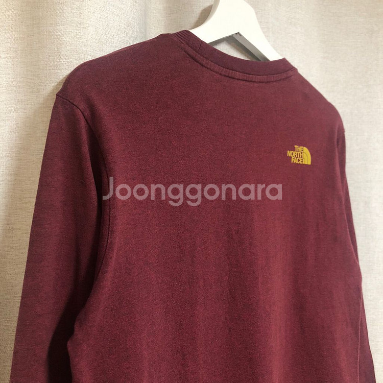 노스페이스 자수 그래픽 포켓 긴팔 티셔츠 버건디 (M)--6