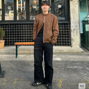 무드인사이드 스웨이드 바이커 자켓