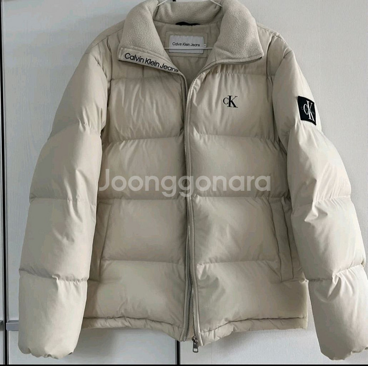 (무료배송+드라이O)캘빈클라인 덕다운패딩 베이지--0