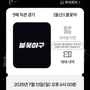 불꽃야구 직관 티켓
