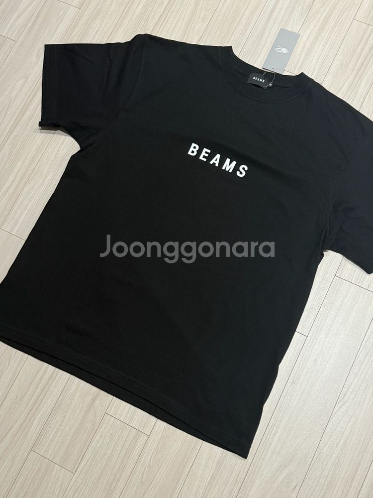 빔즈 블랙 로고 반팔 티셔츠 XL 새상품--1