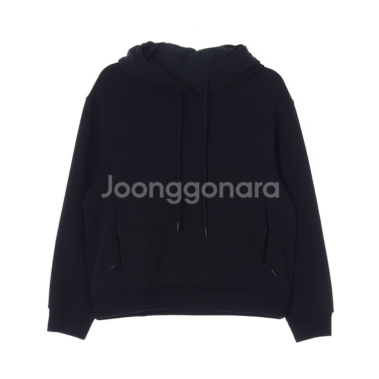[M]안다르 제트블랙 집업 포켓 후드 티셔츠--0