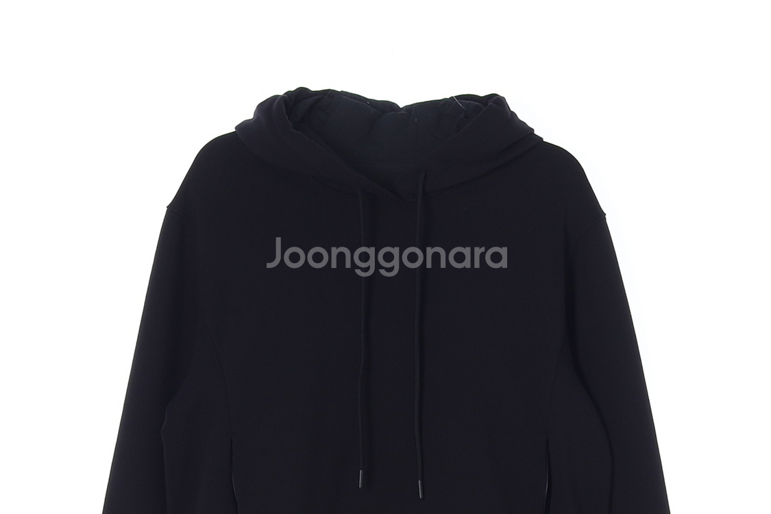 [M]안다르 제트블랙 집업 포켓 후드 티셔츠--1