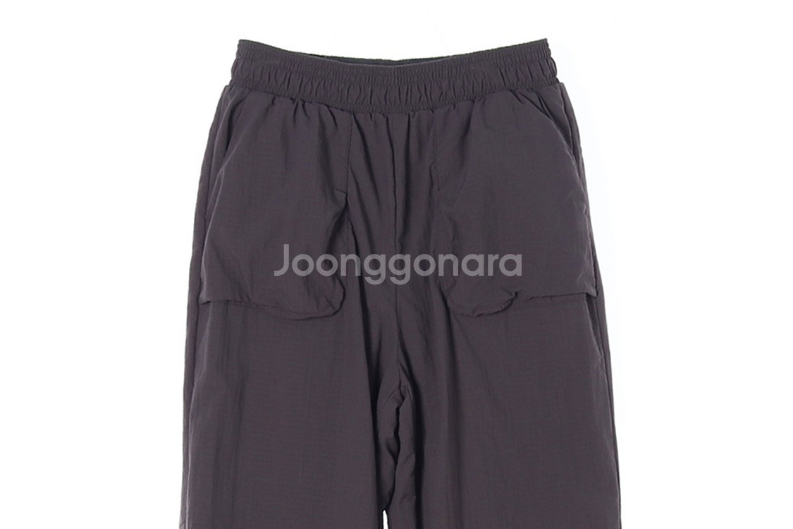 [S]안다르 아스팔트 나일론 와이드 조거팬츠 밴딩 바지--1