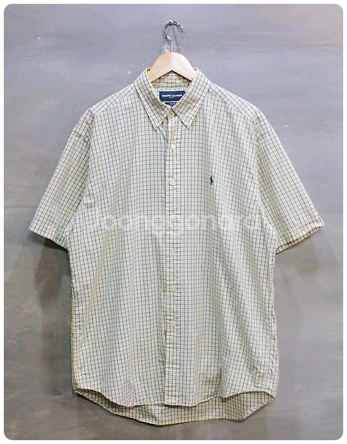 [100] 90s 폴로 랄프로렌 골프 틸덴 체크 셔츠--0