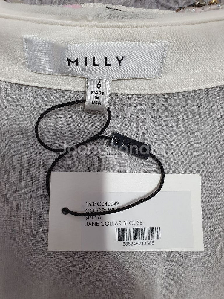 택부착 MILLY USA 정품 보석 자수장식 실크 BL--1