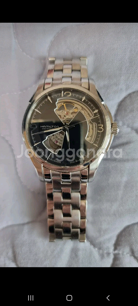 해밀턴 재즈마스터 오픈하트 40mm 검판--0