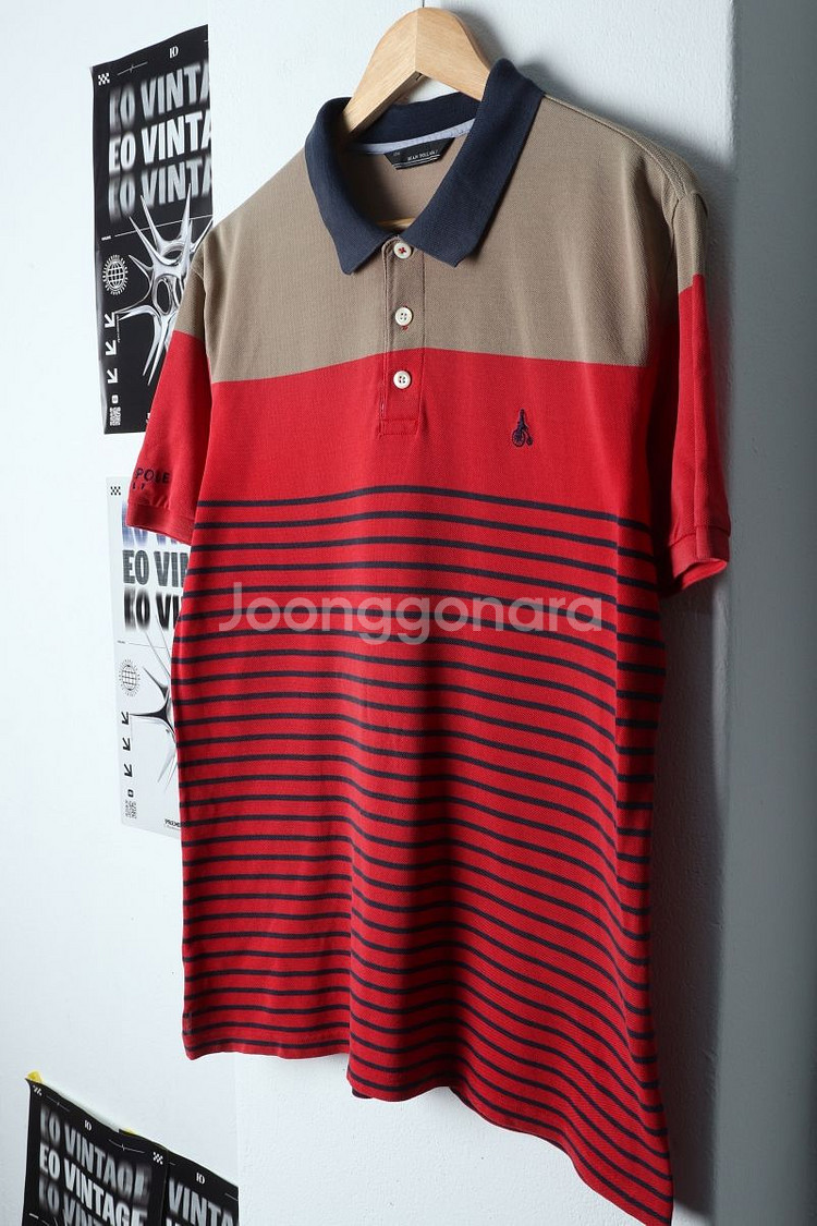 (XL) 빈폴 반팔 카라 티셔츠 골프 스트라이프--1