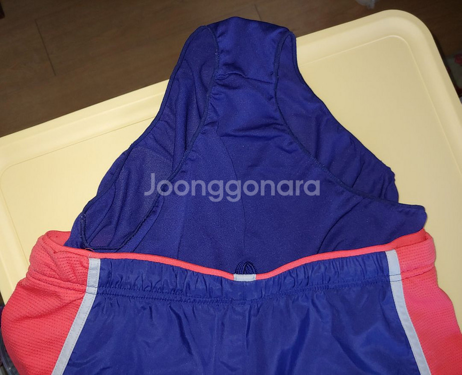 뉴발란스 정품 여성숏팬츠 운동복 청색+ 핑크배색--5