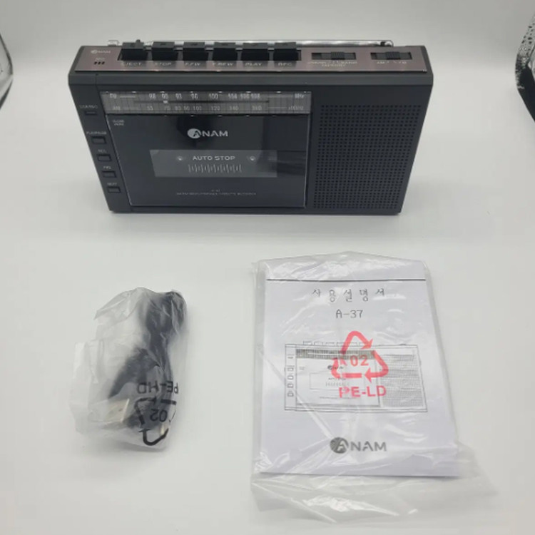 새제품) 아남 A-37 휴대용라디오 테이프플레이어 블랙--1