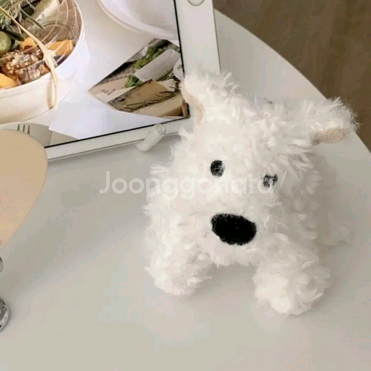 새상품 꼬질이 하얀 강아지 인형 키링--1
