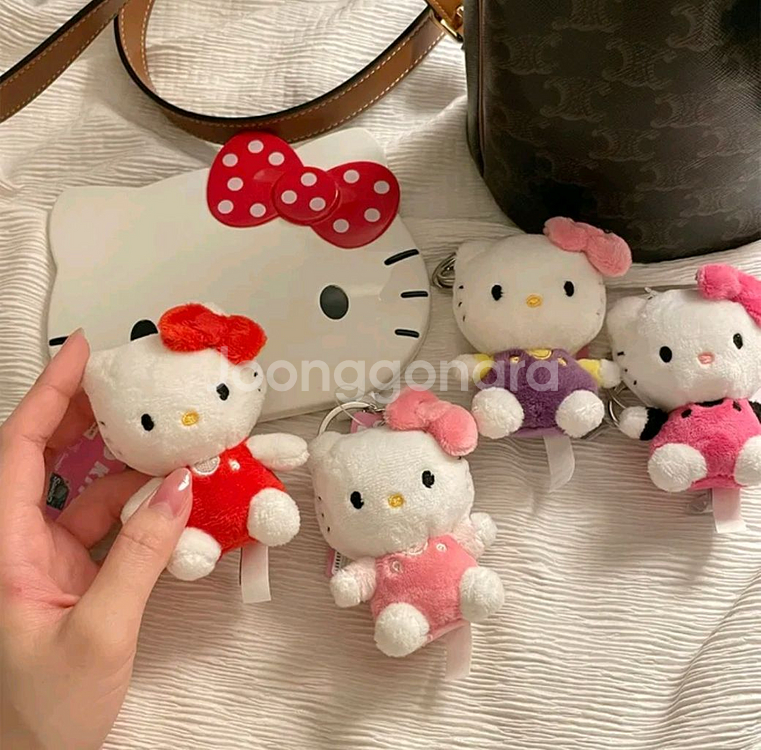 새상품 산리오 레드 헬로키티 인형 키링--0