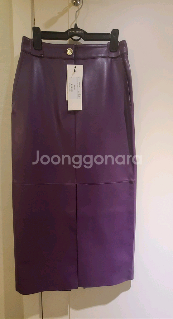 MOJO새상품 페이크레더 일자자트임 스커트 싸게팔아요--0
