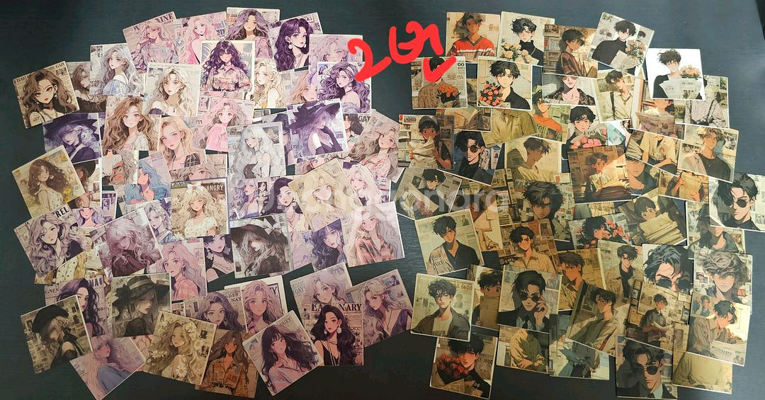 (처분) 다꾸 소년소녀 커플 스티커 3종--1