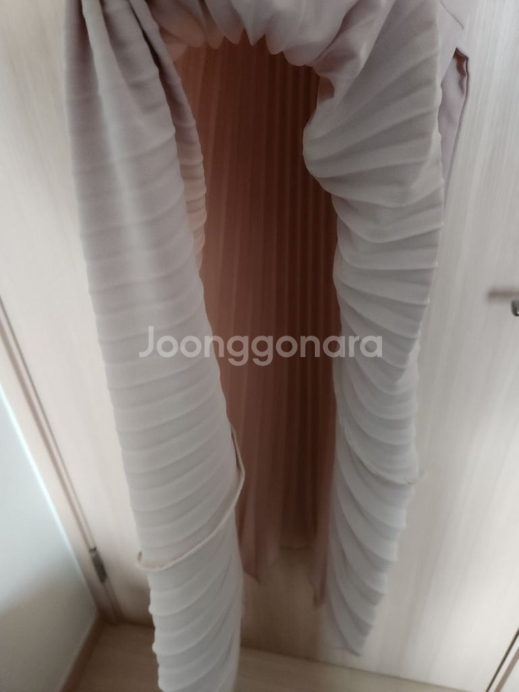 여자 반팔 롱플리츠 쉬폰롱원피스--6