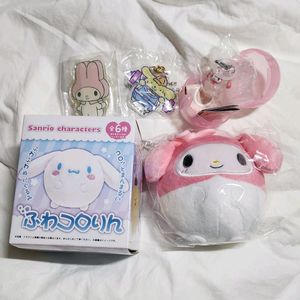 산리오 마이멜로디 후와코로링 그립톡 키링 가챠 세트