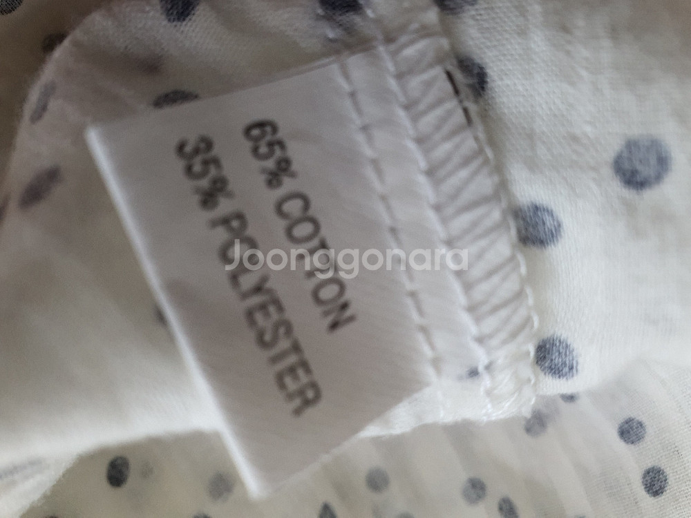 네이비도트 앞단작 카라 원피스--8