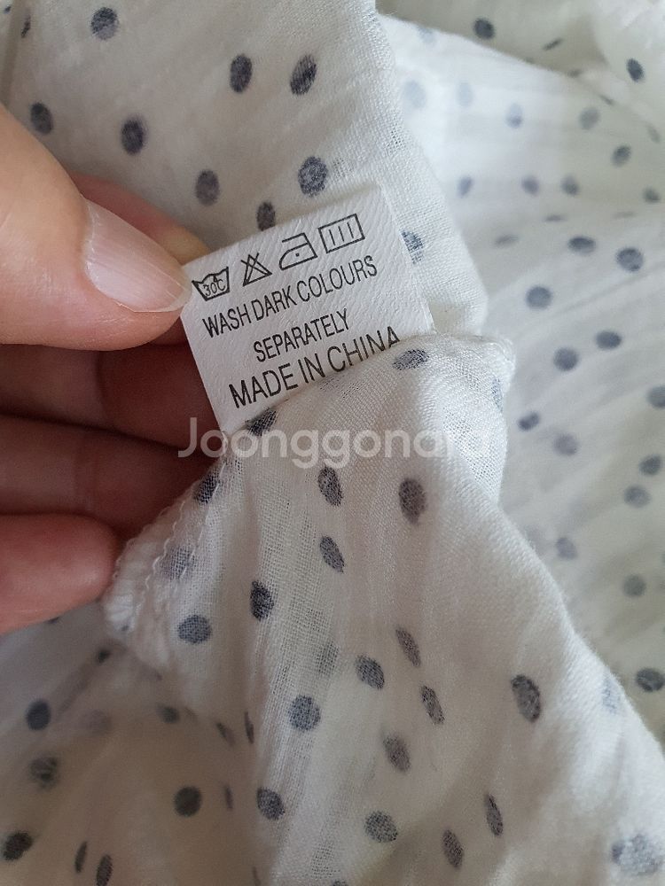 네이비도트 앞단작 카라 원피스--9