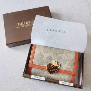 하트캣 heart cat 주황색 여성반지갑