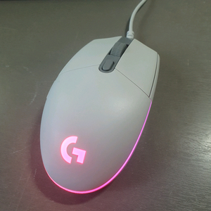 정품 로지텍 g102 lightsync 화이트 마우스