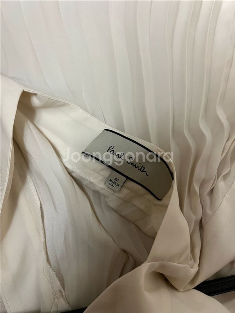 폴스미스 리본 플리츠 언발 블라우스 나시 탑--6