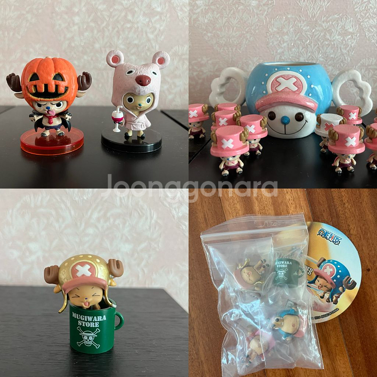 원피스 쵸파 월콜+메가하우스 오챠토모+탑쌓기 피규어+컵--0