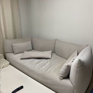 패브릭 카우치 쇼파 밝은 회색 (3인용)