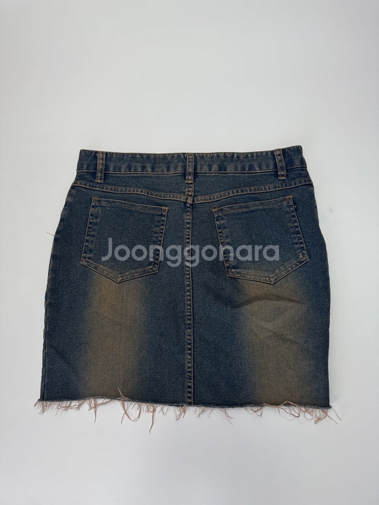 여성 y2k 빈티지 프린팅 데님 미니스커트--1
