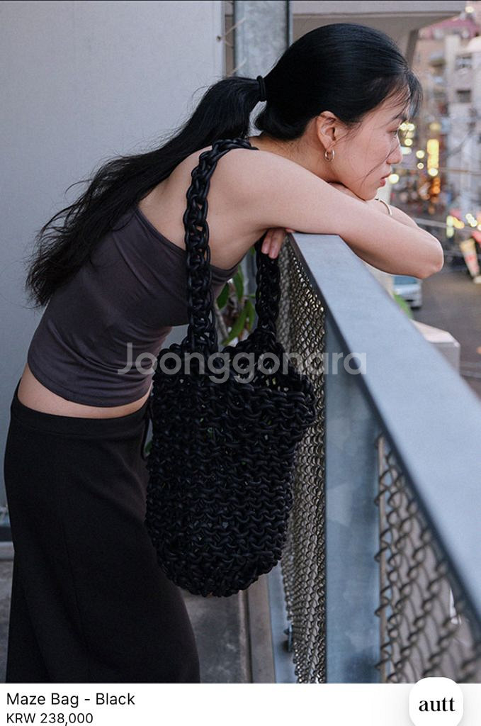 autt 어트 maze bag 메이즈 백 블랙 네트백--4