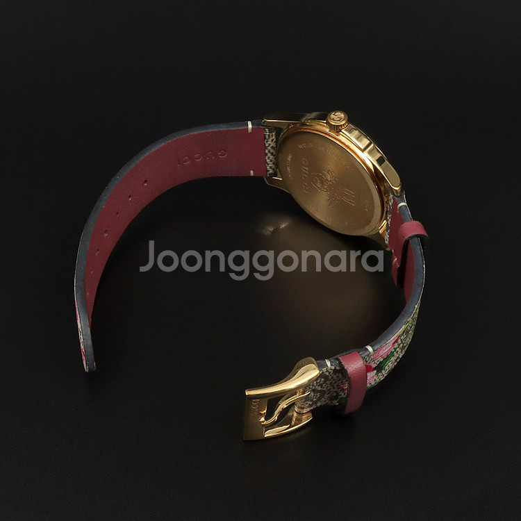 구찌 38MM 쿼츠 금장 G타임리스 핑크 블라썸 시계--3