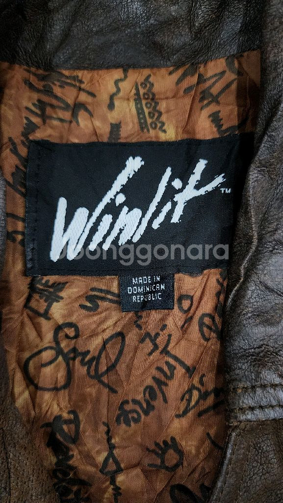 빈티지 80s winlit 웨스턴 프린지 가죽 자켓 S--5