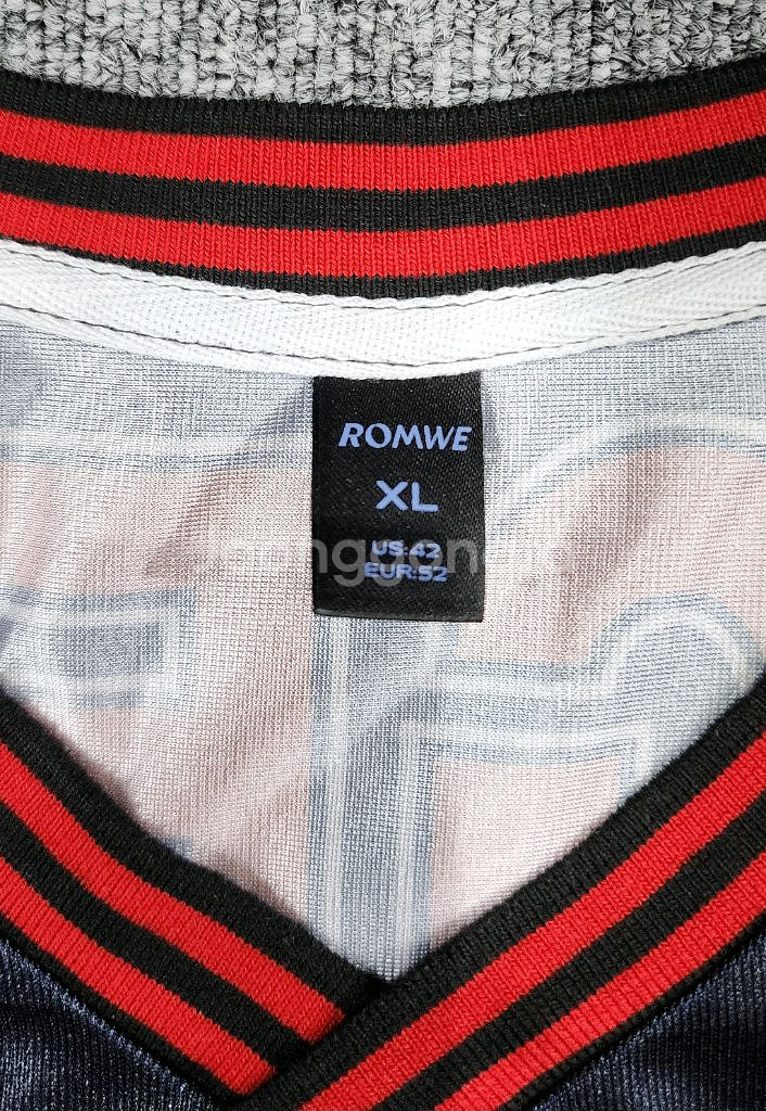 Romwe 매쉬 패치워크 풋볼st 반팔 져지 US42--4