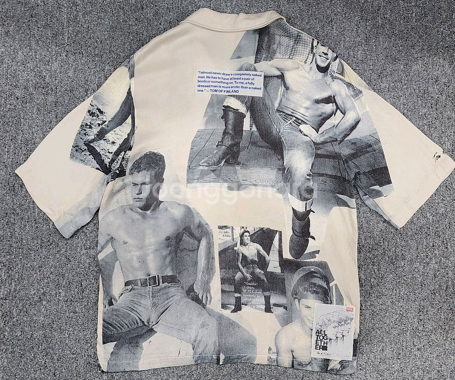 희귀 디젤xTom Of Finland 그래픽 반팔 셔츠--1