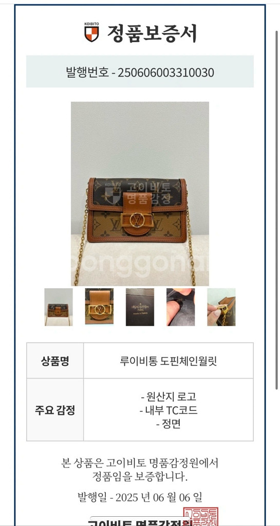 루이비통 도핀 체인 월렛백--2