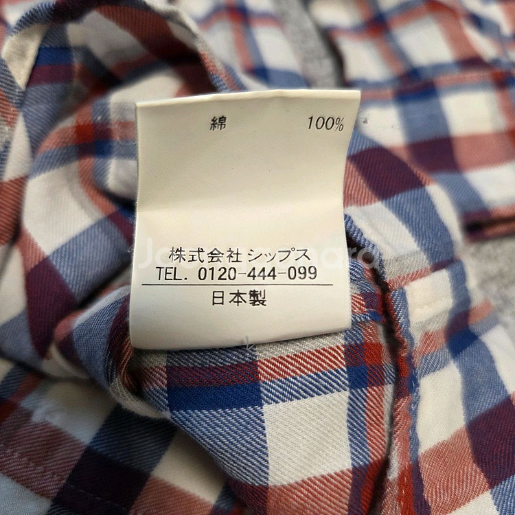 일본산 Ships 쉽스 체크 7부 반팔셔츠 L(100)--6
