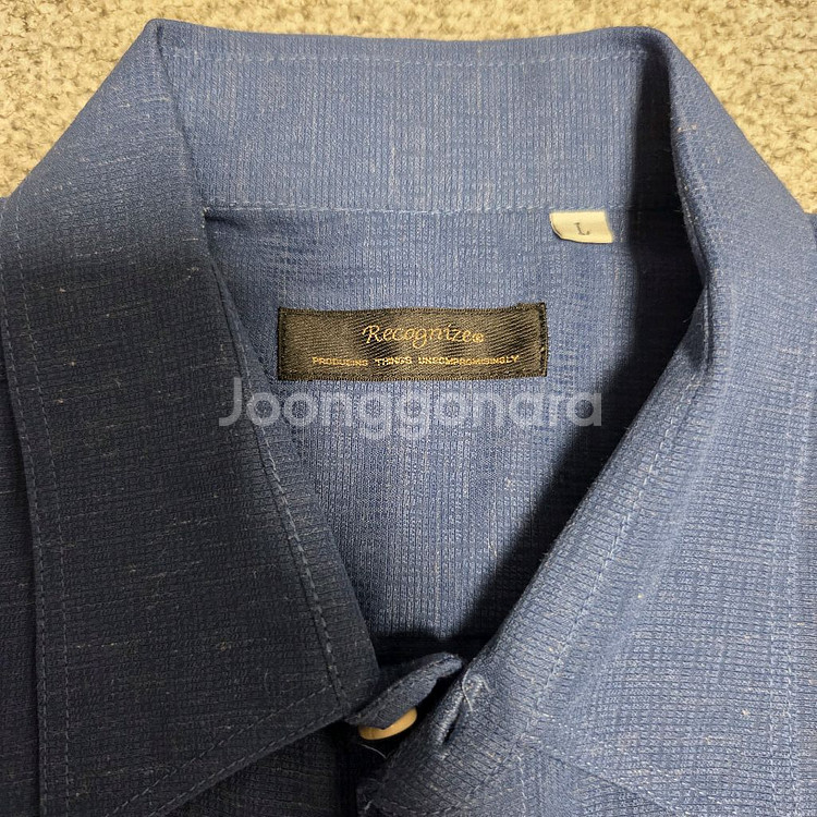 Lecognize 빈티지 린넨 반팔 셔츠 L(100)--4