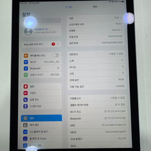 아이패드 에어2 16GB 셀룰러 팝니다.