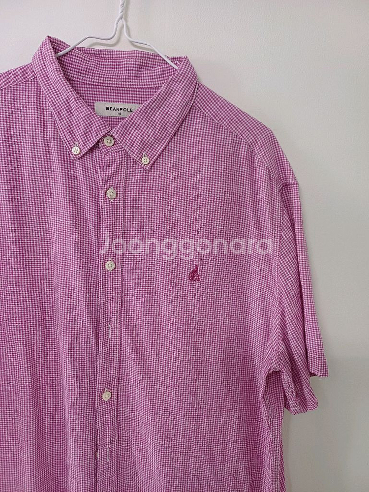 남성 빈폴 마100% 반팔 린넨셔츠 (105)--2