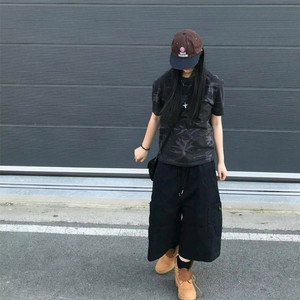 니치스 카고 버뮤다 팬츠 블랙