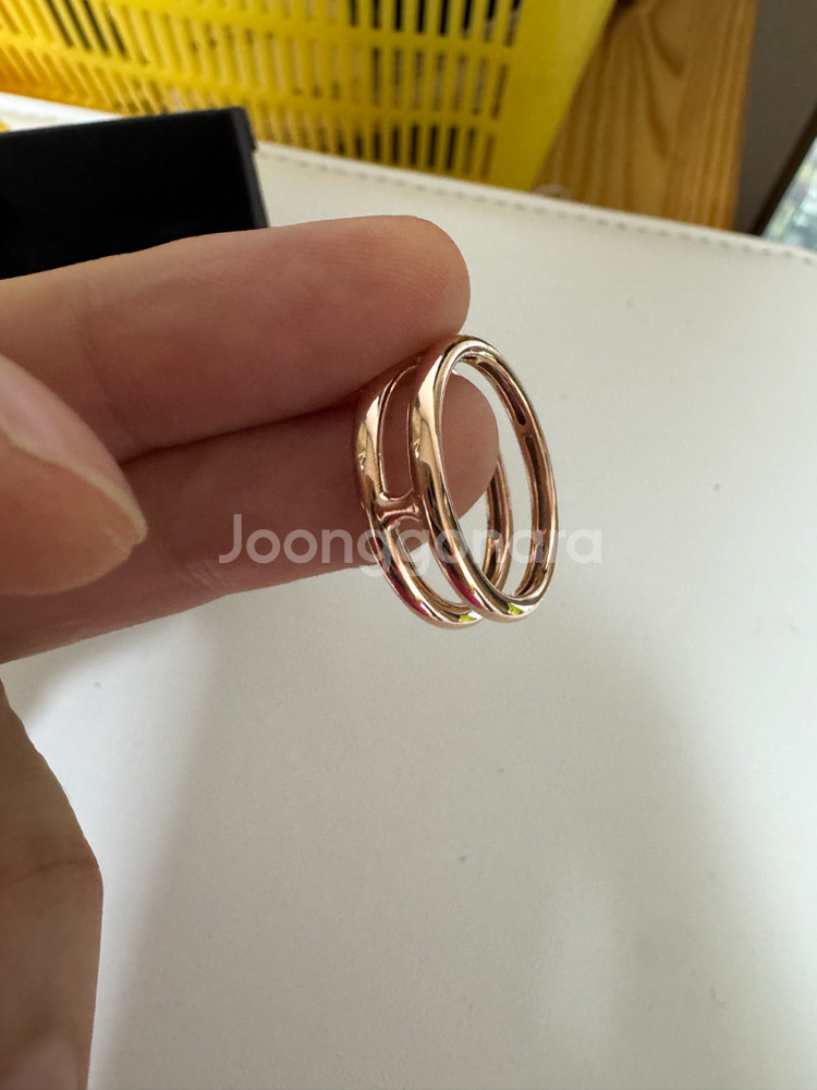 14K 반지 로즈골드 두줄반지 미사용--2