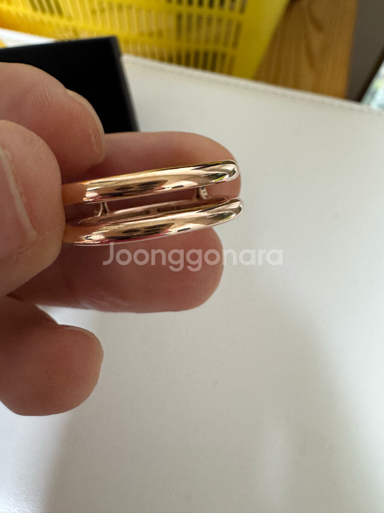 14K 반지 로즈골드 두줄반지 미사용--1