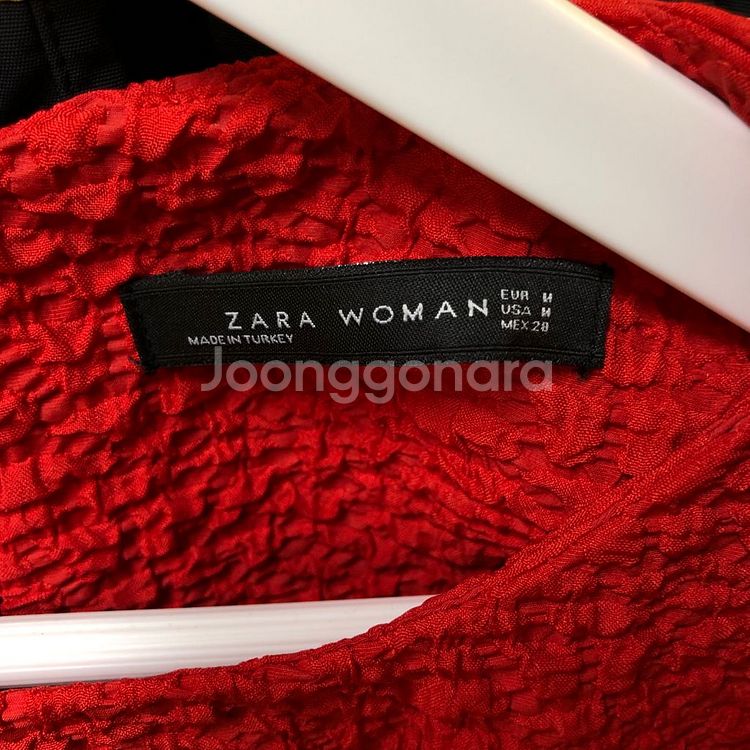 ZARA 레드 크레이프 텍스처 민소매 원피스 (M)--7