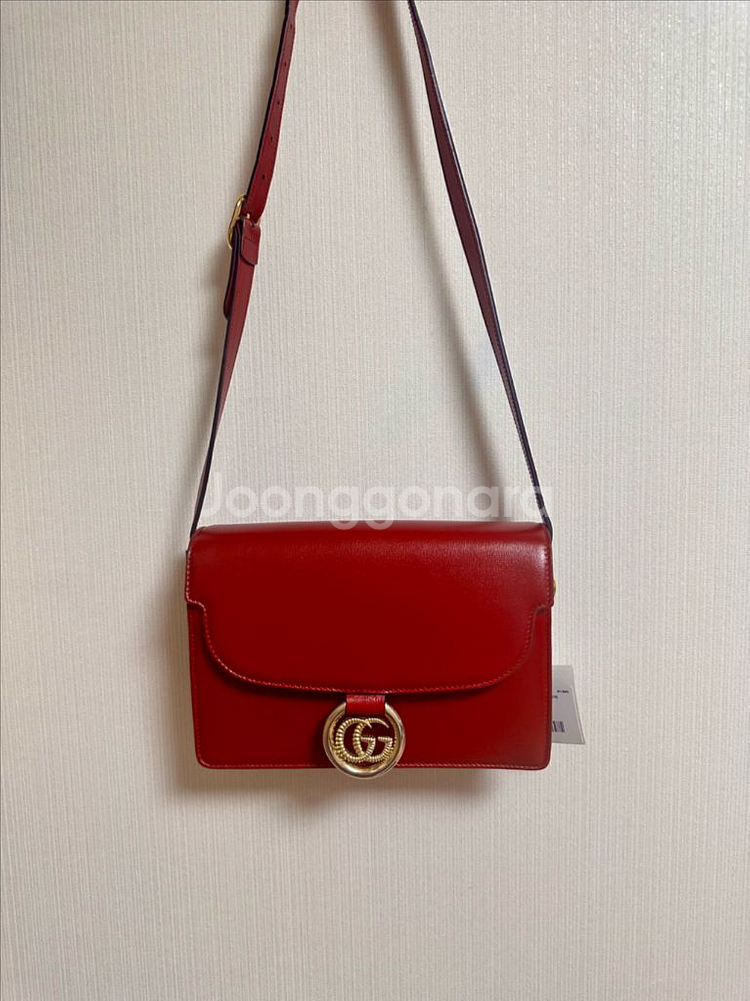 정품)구찌 GUCCI GG링 숄더백 레드버건디--0