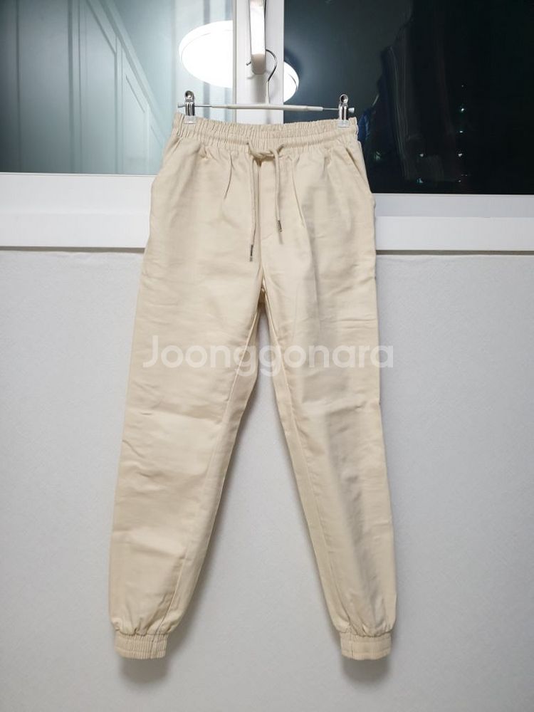 (미사용) 아이보리 면 조거팬츠--0