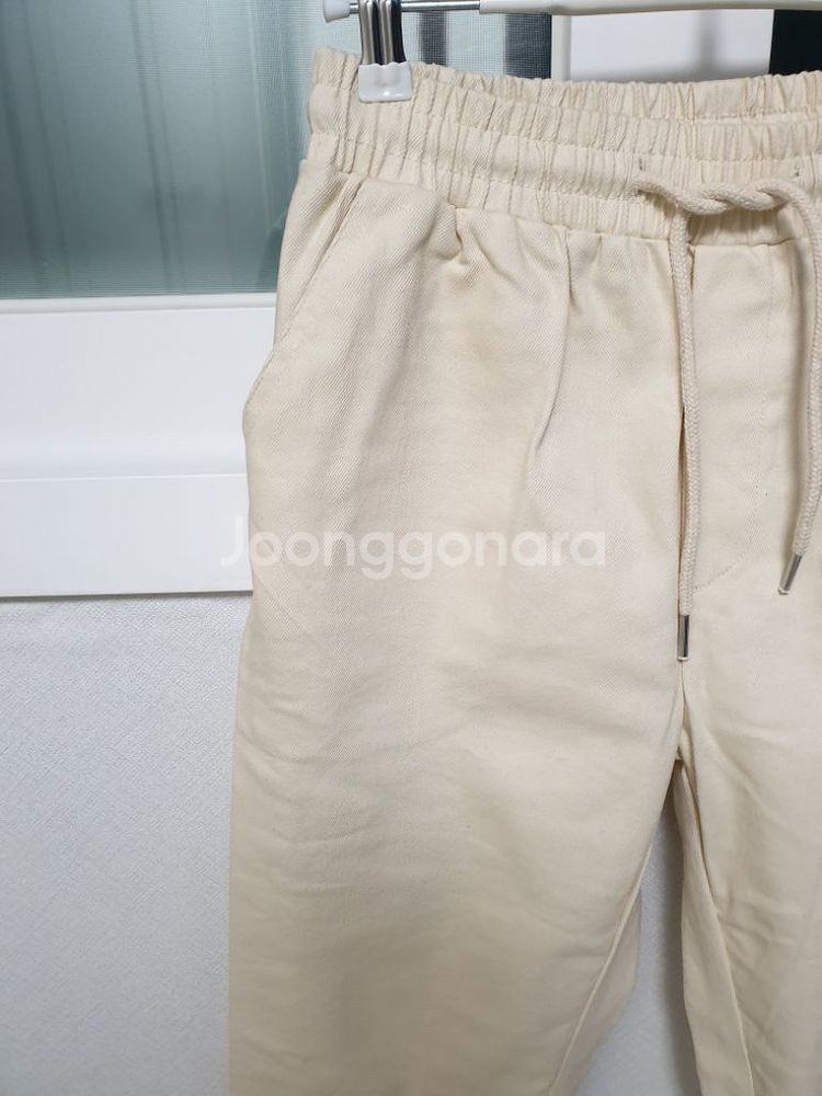(미사용) 아이보리 면 조거팬츠--1