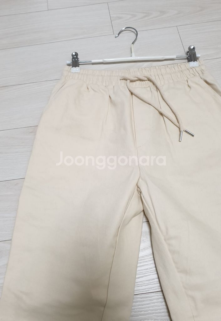 (미사용) 아이보리 면 조거팬츠--3