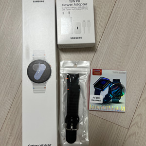 [미개봉] 갤럭시워치7 블루투스 44mm 실버 + 추가