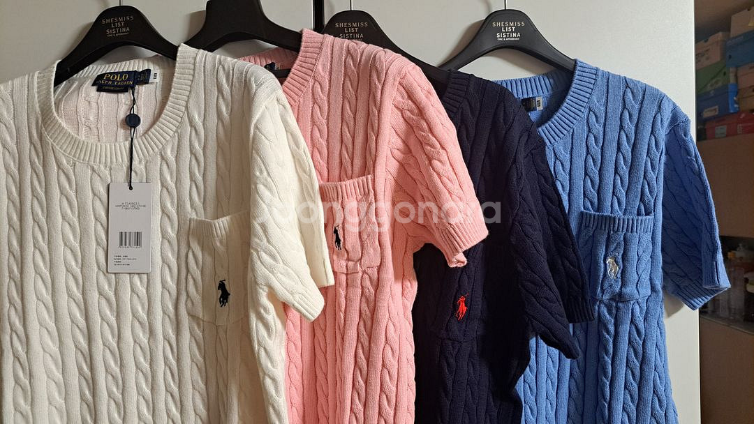 (S.M.L)폴로 랄프로렌 여성용 슬림핏 반팔니트--1